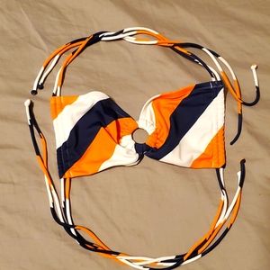 Victoria's Secret Orange, White, Blue bikini top
